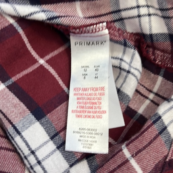 Primark 100% Cotton Long Sleeve Flannel Shirt Size 8 - Picture 8 of 11